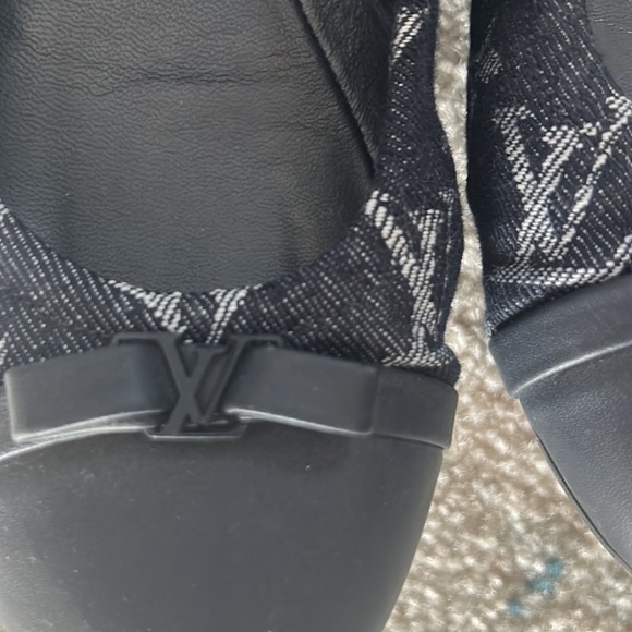 Louis Vuitton Navy Blue Monogram Denim Elba Cap Toe Ballet Flats Size 39/8.5 8 - Picture 4 of 6